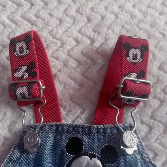Vintage Mickey Mouse Denim Overalls Disney Baby Mickey & Co Size - Picture 3 of 10